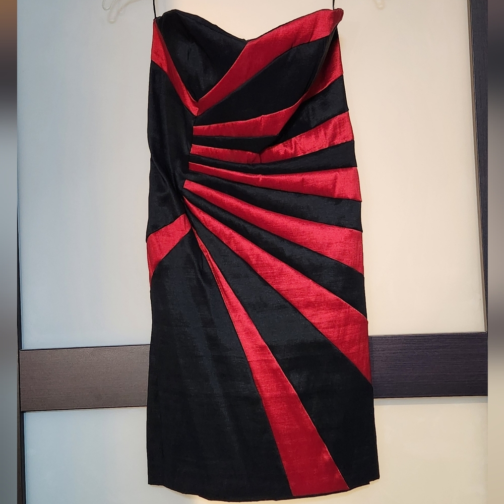 Heavy Red Couture Black & Red Rising Sun Gothic Dress L